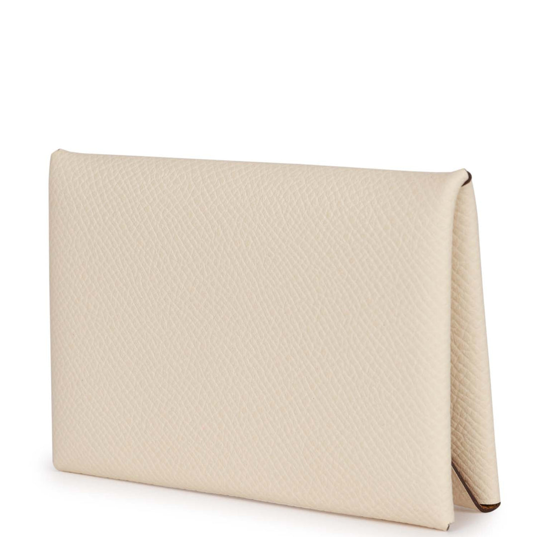 Top quality Hermes Calvi Card Holder Nata Verso Epsom Palladium Hardware
