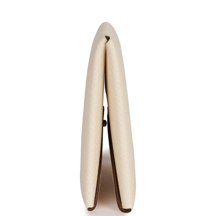 Top quality Hermes Calvi Card Holder Nata Verso Epsom Palladium Hardware