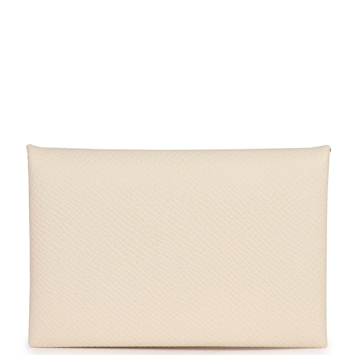 Top quality Hermes Calvi Card Holder Nata Epsom Palladium Hardware