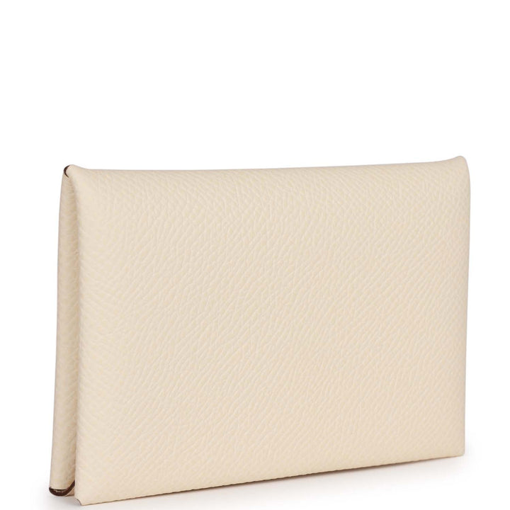 Top quality Hermes Calvi Card Holder Nata Epsom Palladium Hardware