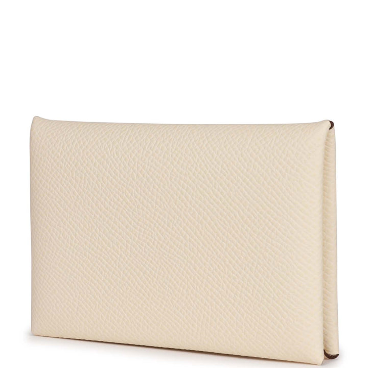 Top quality Hermes Calvi Card Holder Nata Epsom Palladium Hardware