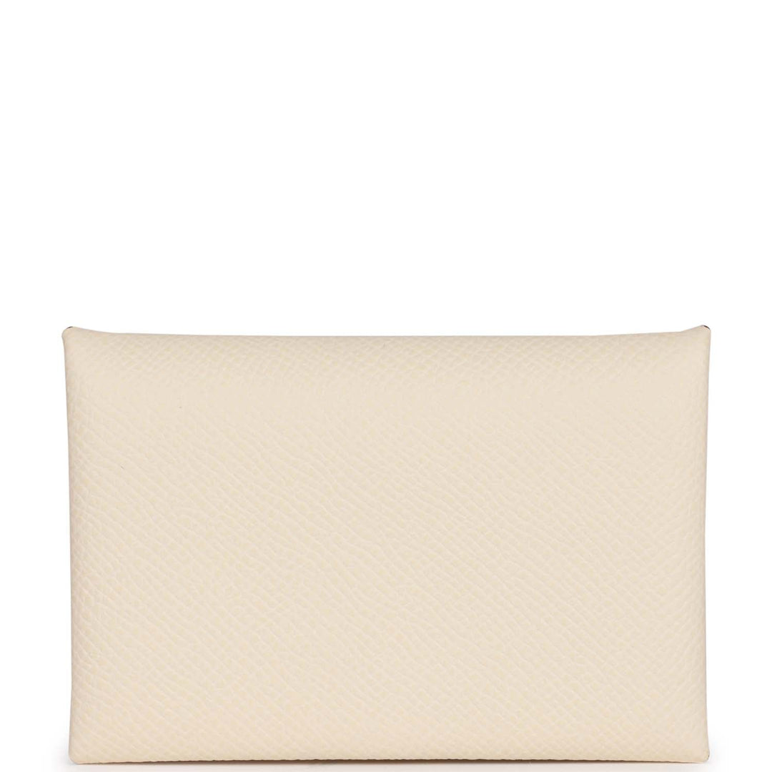 Top quality Hermes Calvi Card Holder Nata Epsom Palladium Hardware