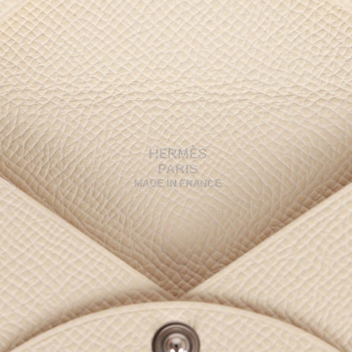 Top quality Hermes Calvi Card Holder Nata Epsom Palladium Hardware