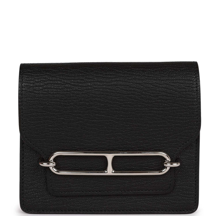 Top quality Hermes Roulis Slim Wallet Black Chevre Mysore Palladium Hardware