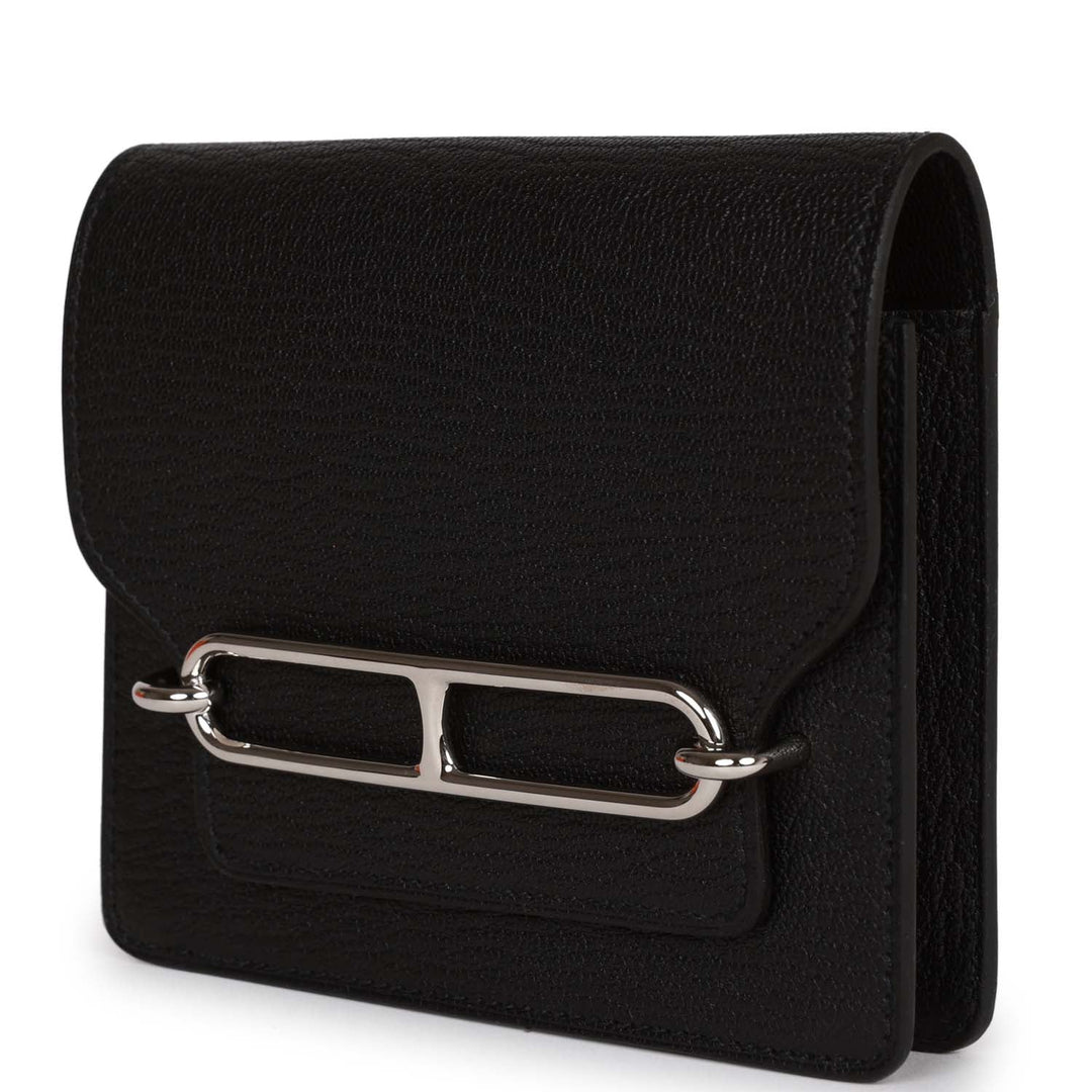 Top quality Hermes Roulis Slim Wallet Black Chevre Mysore Palladium Hardware