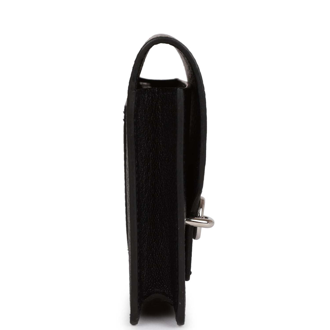 Top quality Hermes Roulis Slim Wallet Black Chevre Mysore Palladium Hardware