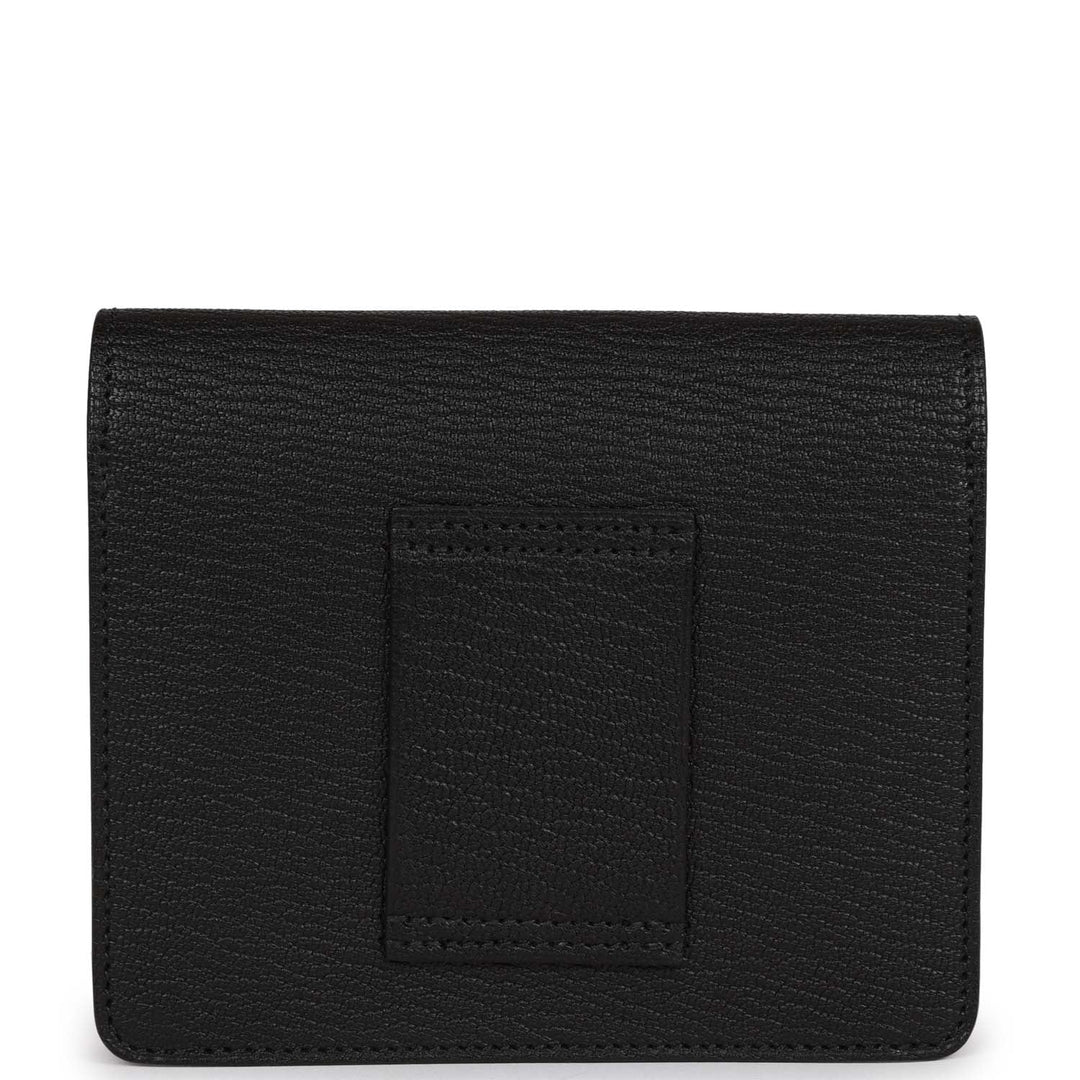 Top quality Hermes Roulis Slim Wallet Black Chevre Mysore Palladium Hardware