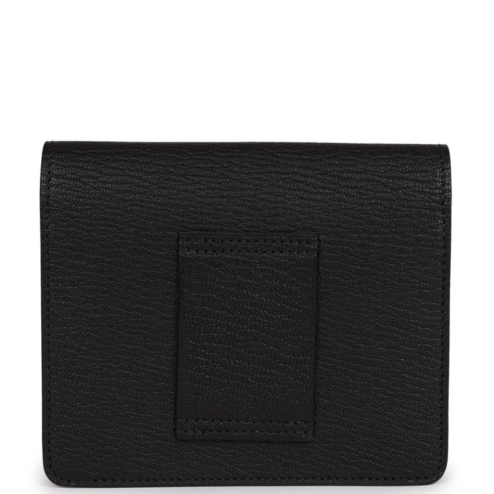 Top quality Hermes Roulis Slim Wallet Black Chevre Mysore Palladium Hardware