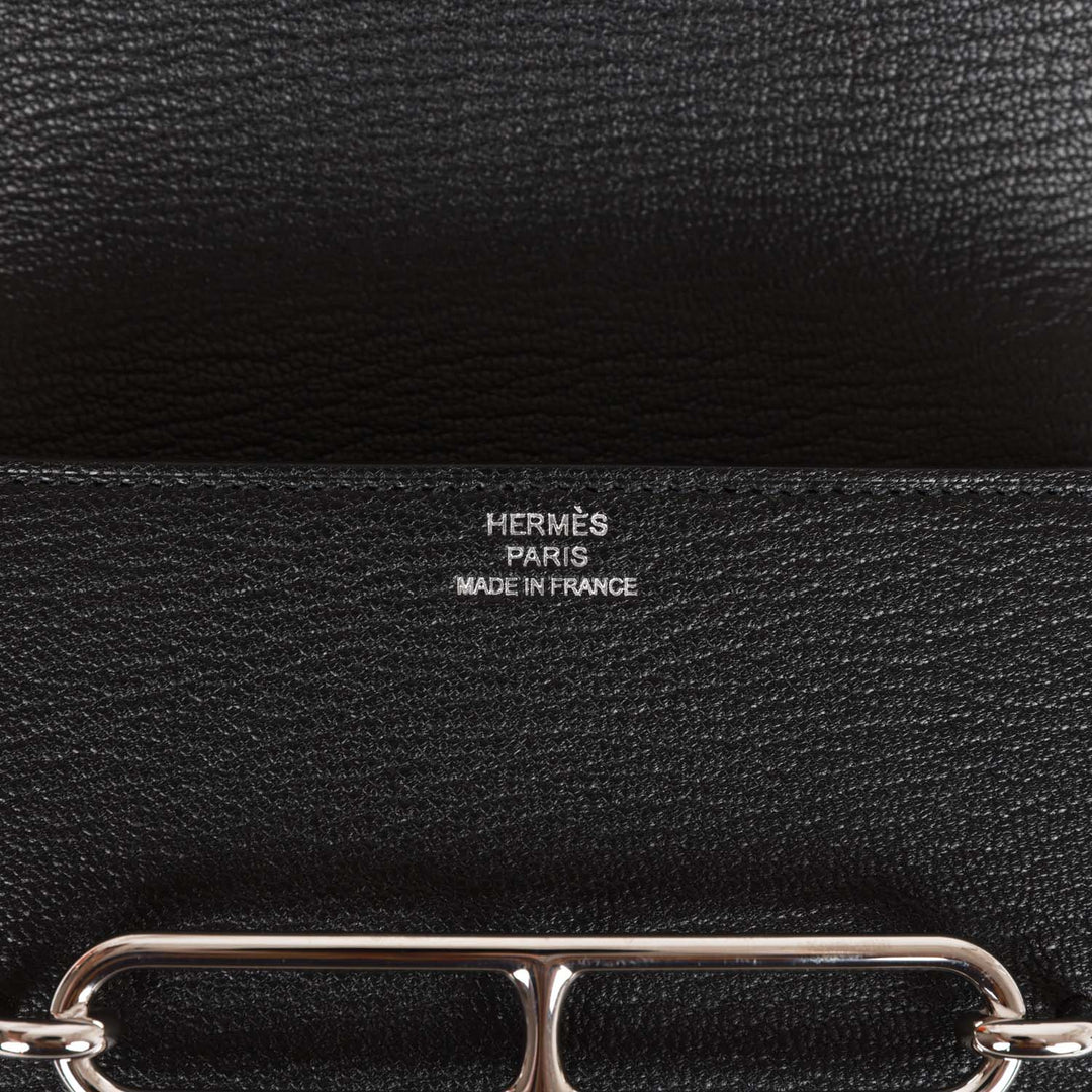 Top quality Hermes Roulis Slim Wallet Black Chevre Mysore Palladium Hardware