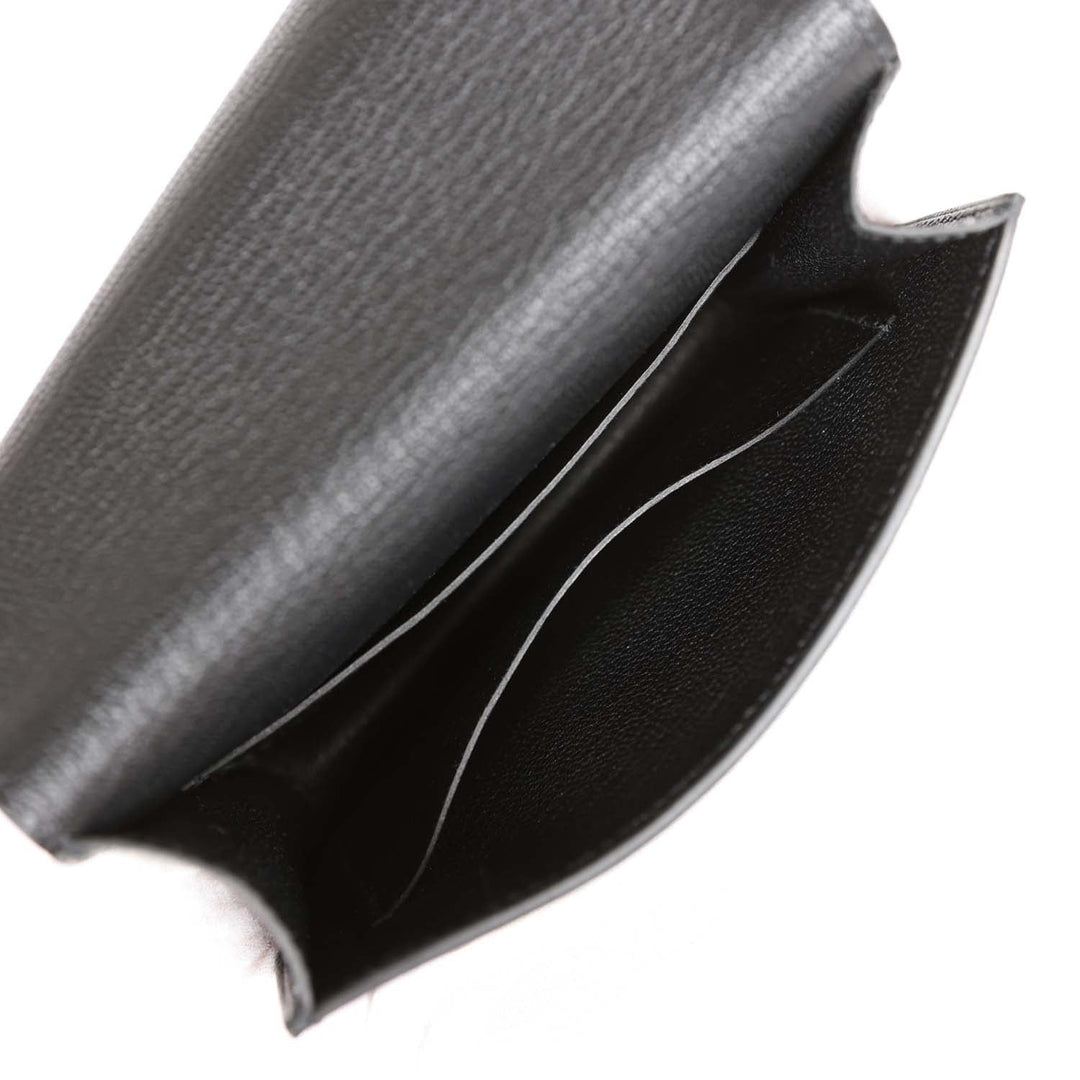 Top quality Hermes Roulis Slim Wallet Black Chevre Mysore Palladium Hardware