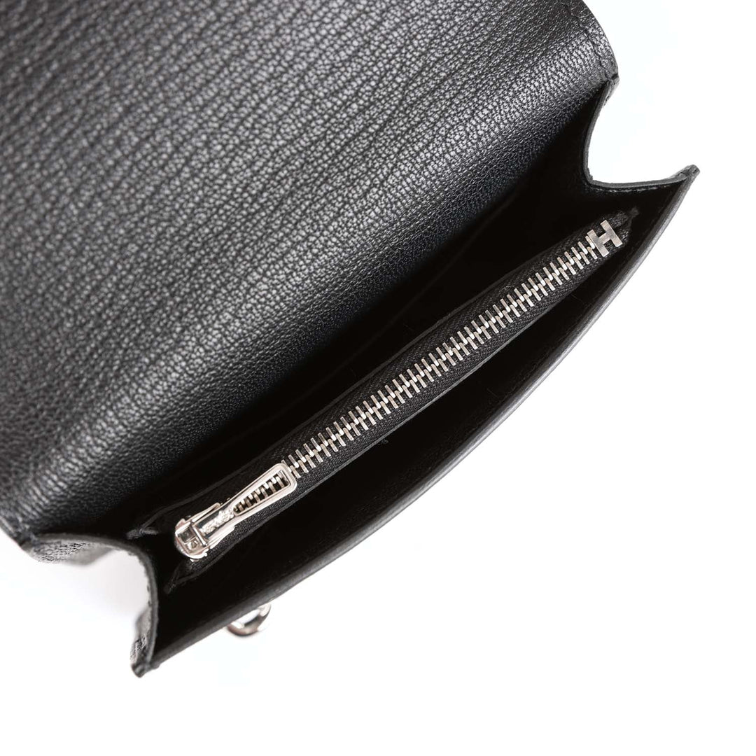Top quality Hermes Roulis Slim Wallet Black Chevre Mysore Palladium Hardware