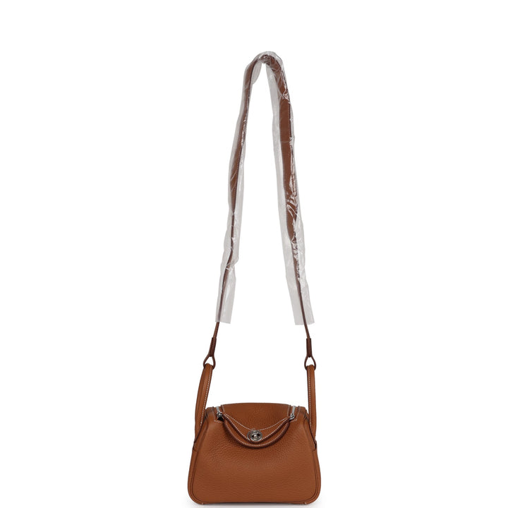 Top quality Hermes Mini Lindy Gold Clemence Palladium Hardware