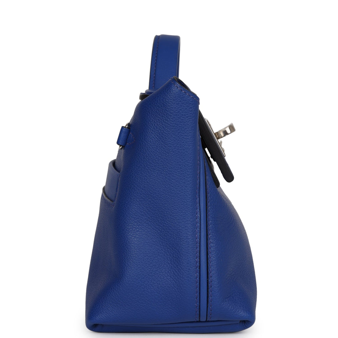 Top quality Hermes Mini 24/24 Bag Bleu Royal Evercolor and Swift Palladium Hardware