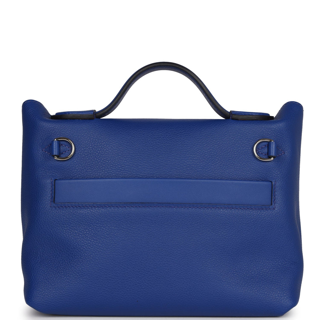 Top quality Hermes Mini 24/24 Bag Bleu Royal Evercolor and Swift Palladium Hardware