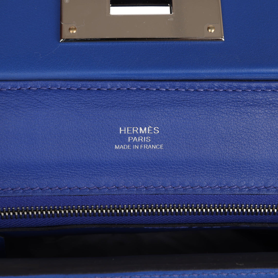 Top quality Hermes Mini 24/24 Bag Bleu Royal Evercolor and Swift Palladium Hardware