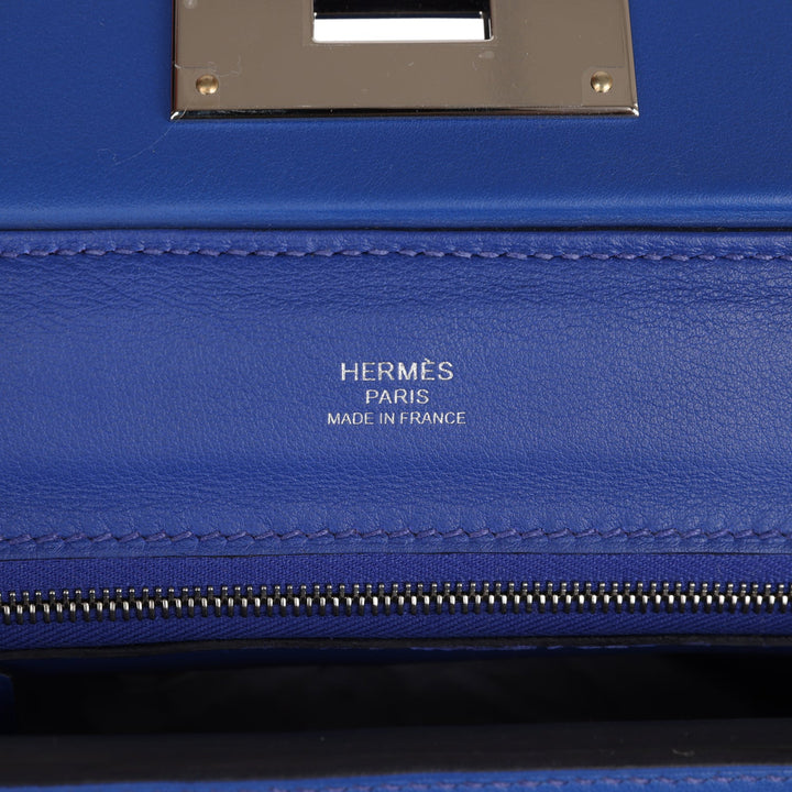 Top quality Hermes Mini 24/24 Bag Bleu Royal Evercolor and Swift Palladium Hardware