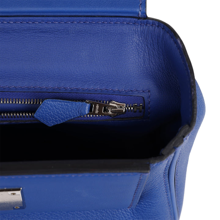Top quality Hermes Mini 24/24 Bag Bleu Royal Evercolor and Swift Palladium Hardware