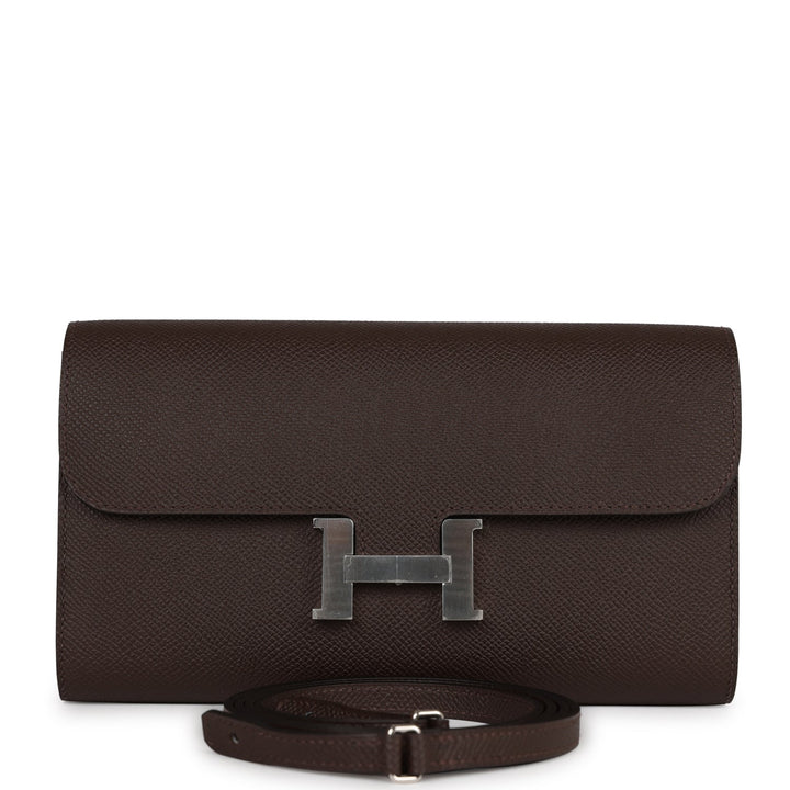 Top quality Hermes Constance Wallet To Go Chocolate Epsom Palladium Hardware