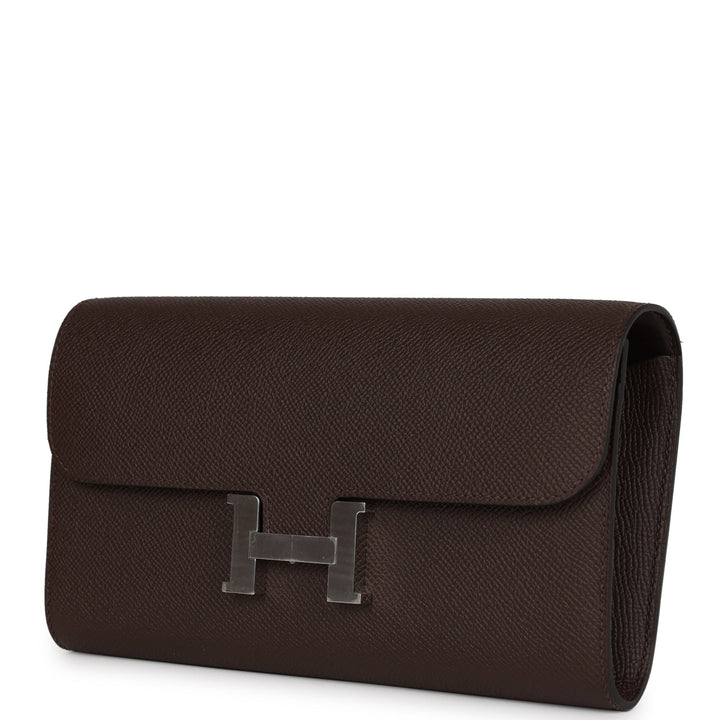 Top quality Hermes Constance Wallet To Go Chocolate Epsom Palladium Hardware