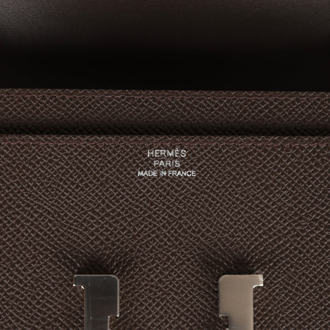 Top quality Hermes Constance Wallet To Go Chocolate Epsom Palladium Hardware