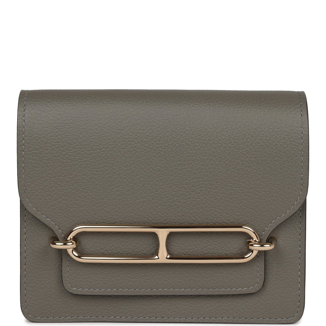 Top quality Hermes Roulis Slim Wallet Gris Meyer Evercolor Permabrass Hardware