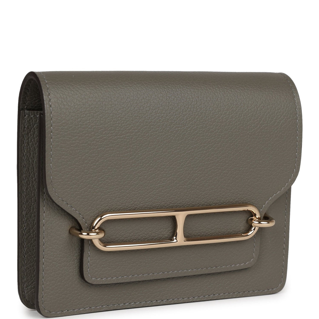 Top quality Hermes Roulis Slim Wallet Gris Meyer Evercolor Permabrass Hardware