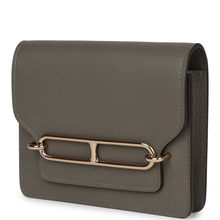 Top quality Hermes Roulis Slim Wallet Gris Meyer Evercolor Permabrass Hardware