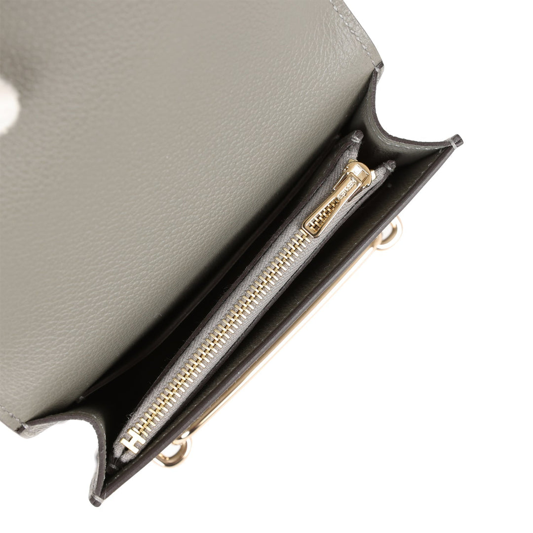 Top quality Hermes Roulis Slim Wallet Gris Meyer Evercolor Permabrass Hardware