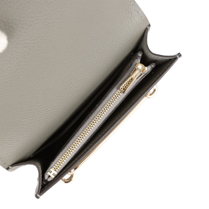 Top quality Hermes Roulis Slim Wallet Gris Meyer Evercolor Permabrass Hardware