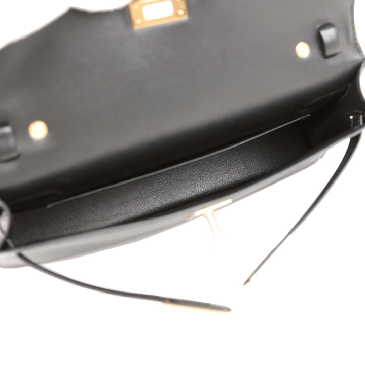 Top quality Hermes Kelly Elan Black Chevre Chamkila Gold Hardware