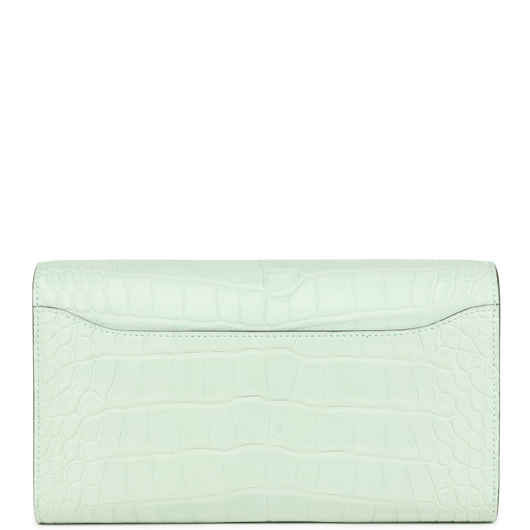 Top quality Hermes Constance Wallet To Go Vert D'eau Matte Alligator Palladium Hardware