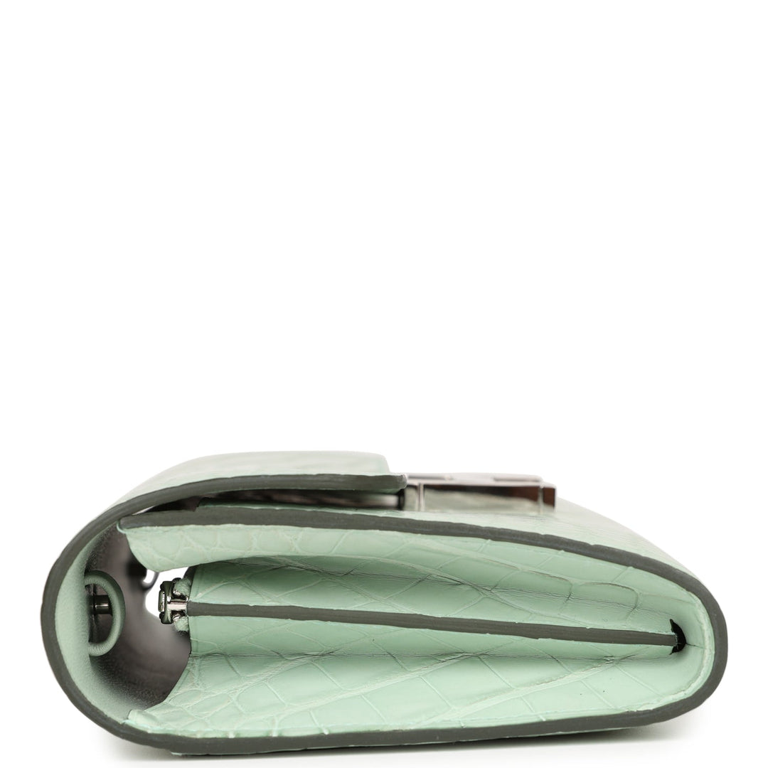 Top quality Hermes Constance Wallet To Go Vert D'eau Matte Alligator Palladium Hardware