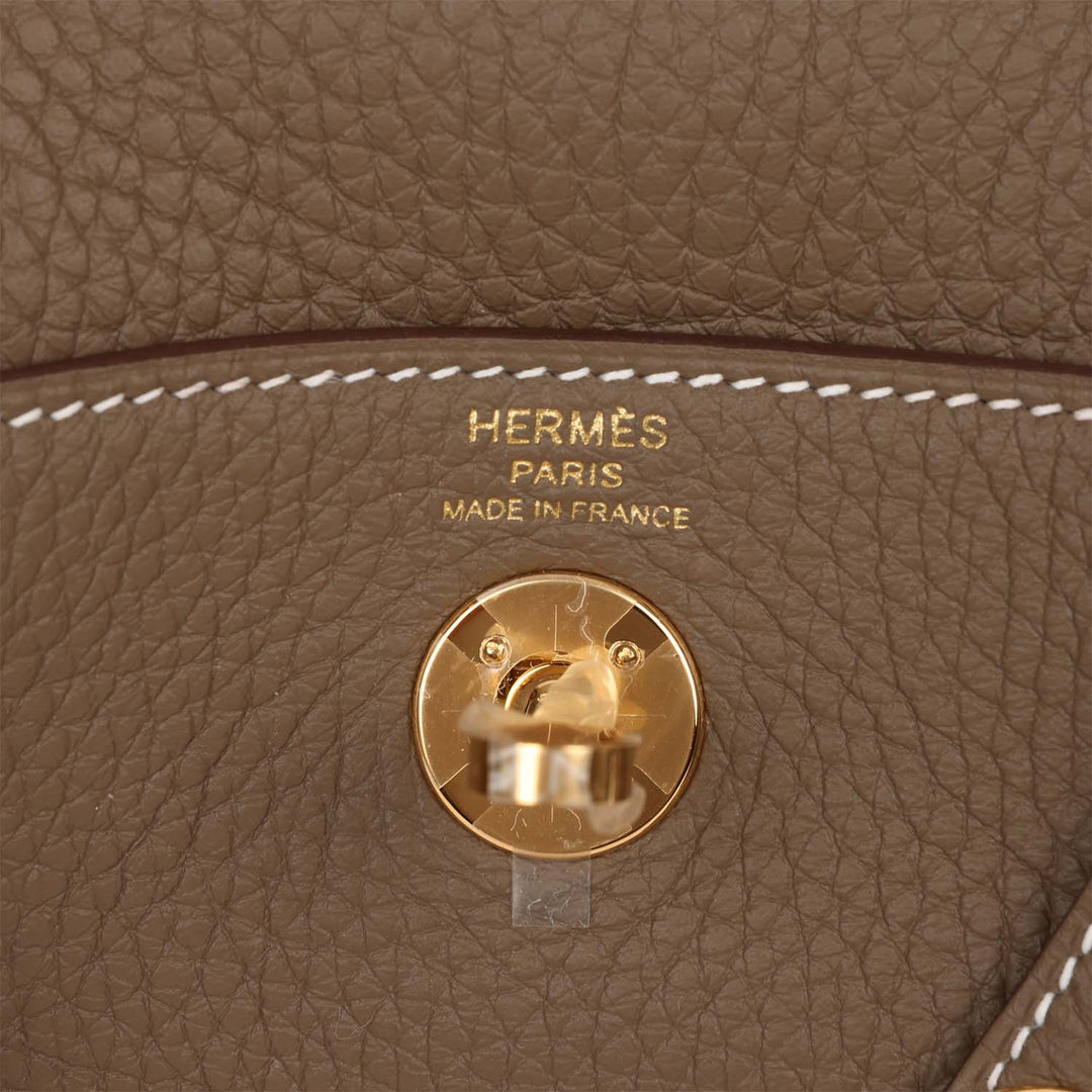 Top quality Hermes Mini Lindy Etoupe Clemence Gold Hardware
