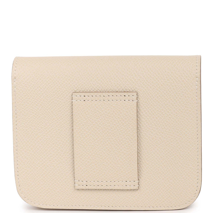Top quality Hermes Constance Slim Wallet Craie Epsom Rose Gold Hardware