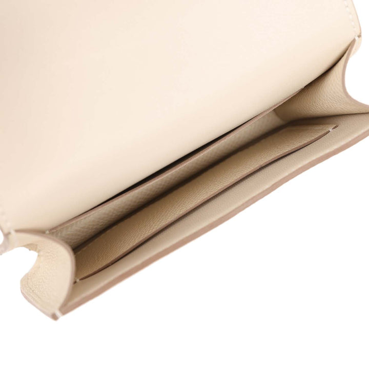 Top quality Hermes Constance Slim Wallet Craie Epsom Rose Gold Hardware