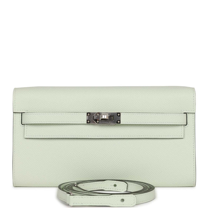 Top quality Hermes Kelly Wallet To Go Vert Fizz Epsom Palladium Hardware