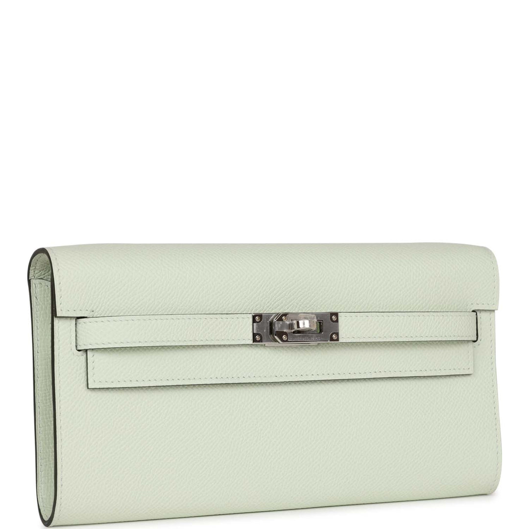Top quality Hermes Kelly Wallet To Go Vert Fizz Epsom Palladium Hardware