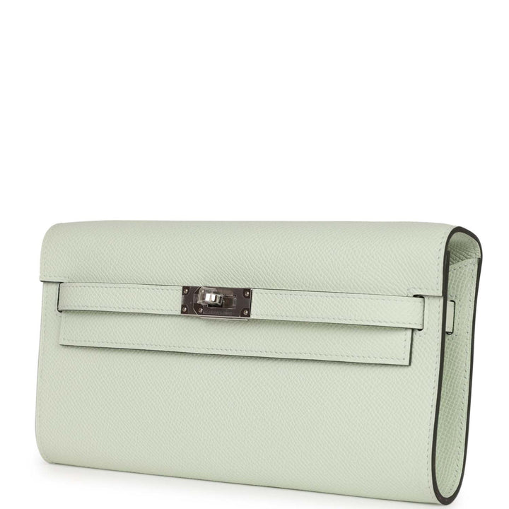 Top quality Hermes Kelly Wallet To Go Vert Fizz Epsom Palladium Hardware