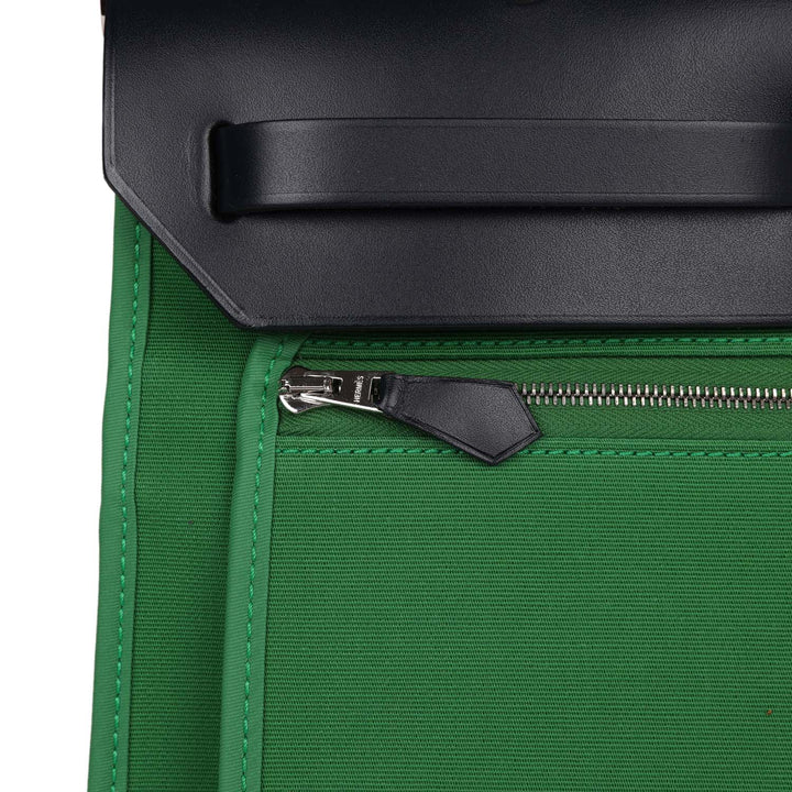 Top quality Hermes Herbag Zip PM 31 Bamboo Toile H/Bleu Indigo Vache Hunter Palladium Hardware