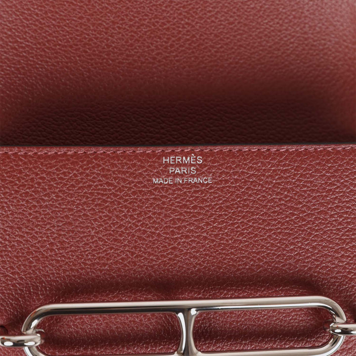Hermes Roulis Slim Wallet Bi-Color Rouge H/Rose Azalee Evercolor Palladium Hardware