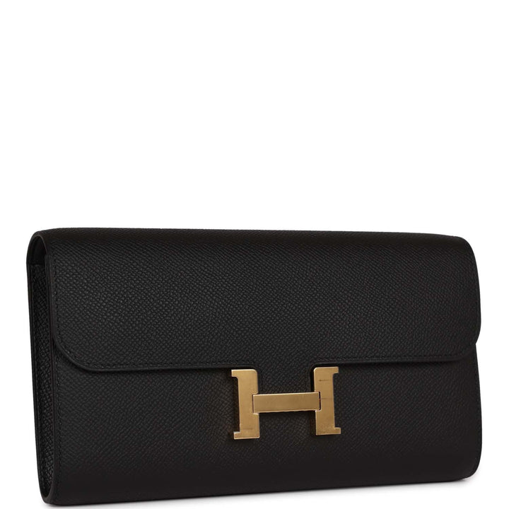 Top quality Hermes Constance Wallet To Go Black Epsom Gold Hardware