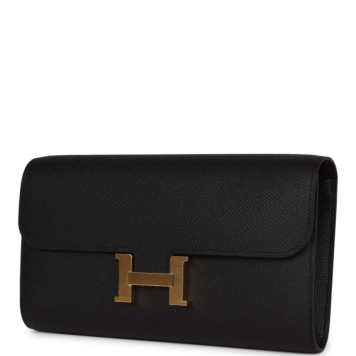 Top quality Hermes Constance Wallet To Go Black Epsom Gold Hardware