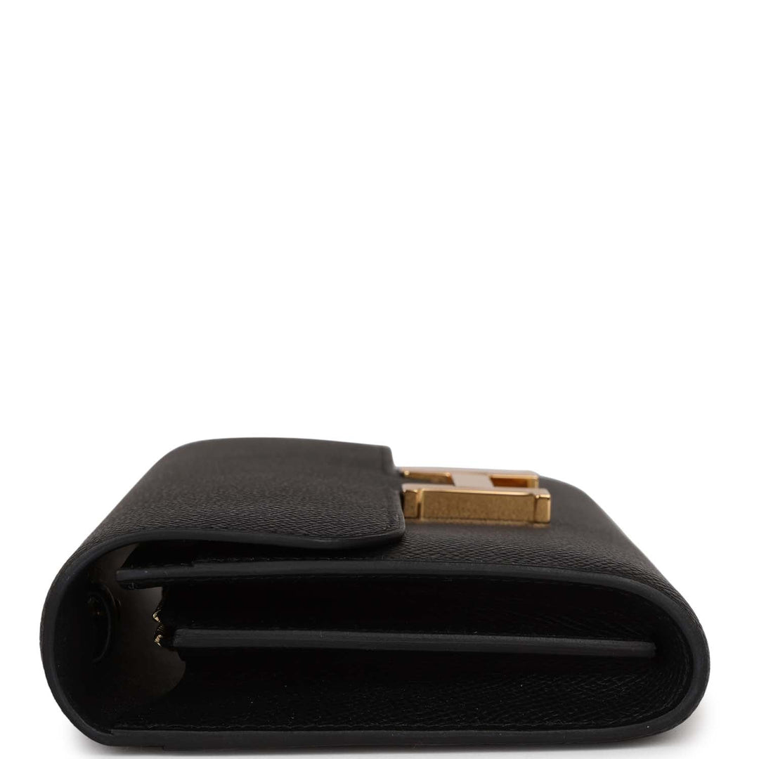 Top quality Hermes Constance Wallet To Go Black Epsom Gold Hardware