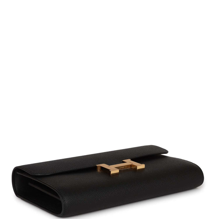 Top quality Hermes Constance Wallet To Go Black Epsom Gold Hardware