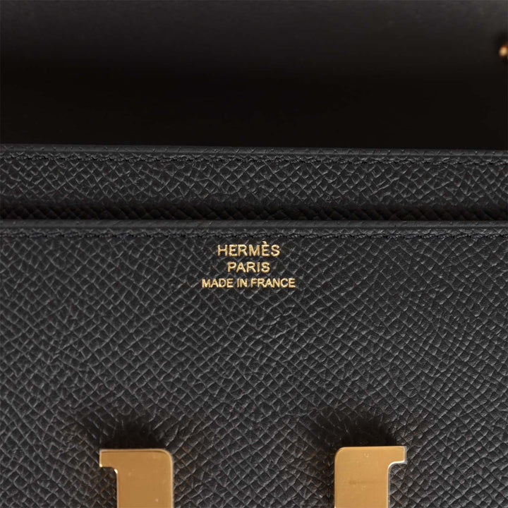 Top quality Hermes Constance Wallet To Go Black Epsom Gold Hardware