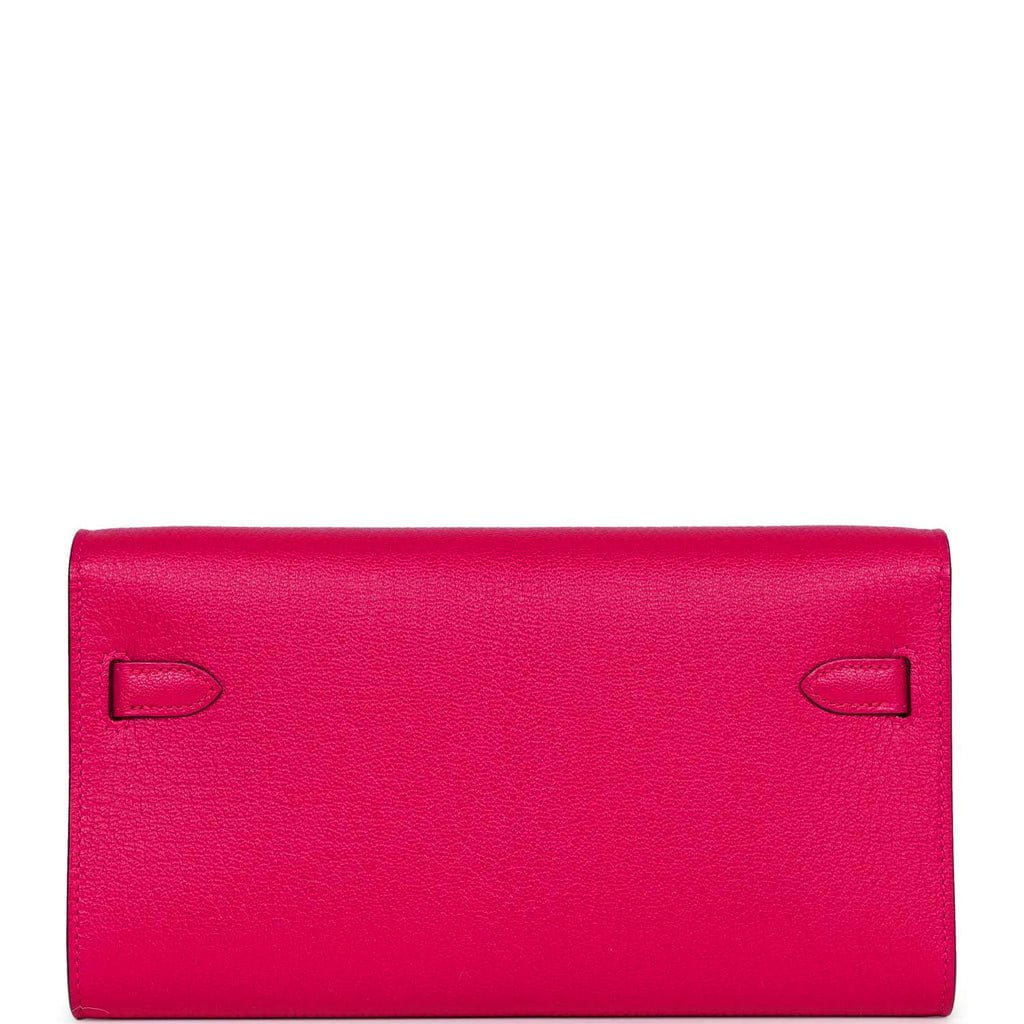 Top quality Hermes Kelly Wallet To Go Rose Mexico Chevre Palladium Hardware