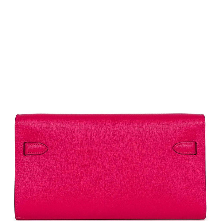 Top quality Hermes Kelly Wallet To Go Rose Mexico Chevre Palladium Hardware