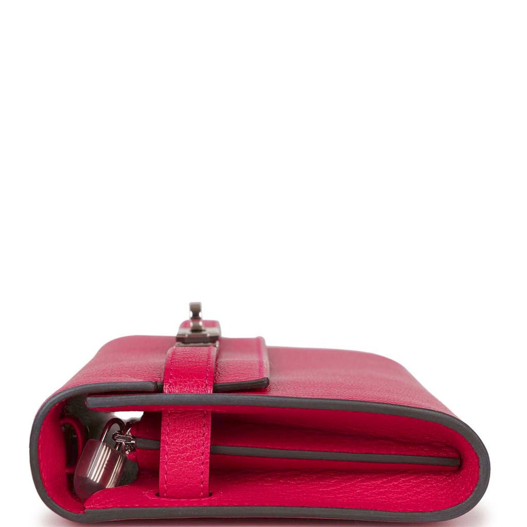 Top quality Hermes Kelly Wallet To Go Rose Mexico Chevre Palladium Hardware