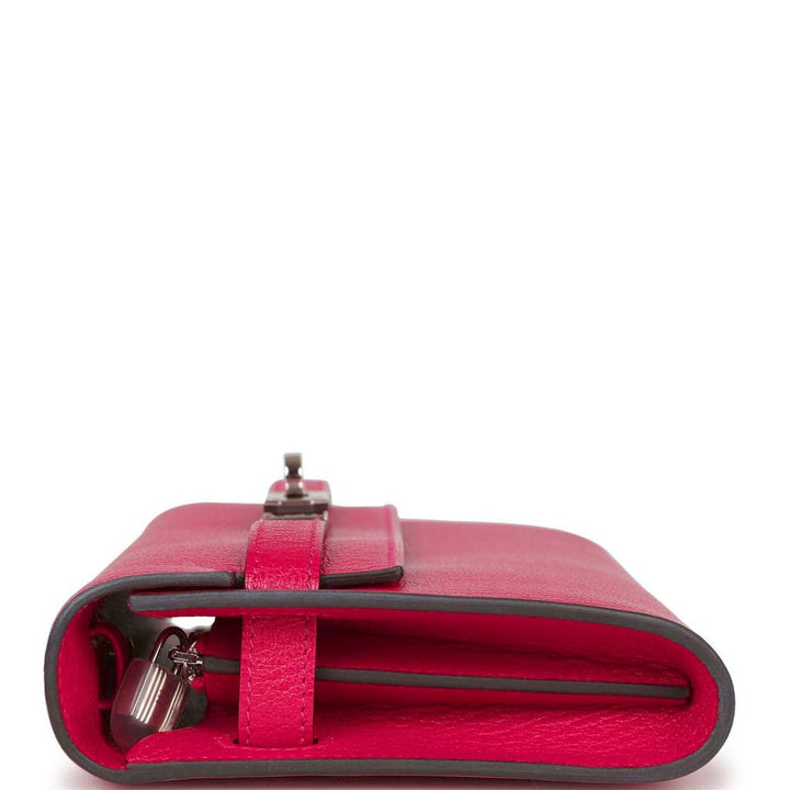 Top quality Hermes Kelly Wallet To Go Rose Mexico Chevre Palladium Hardware