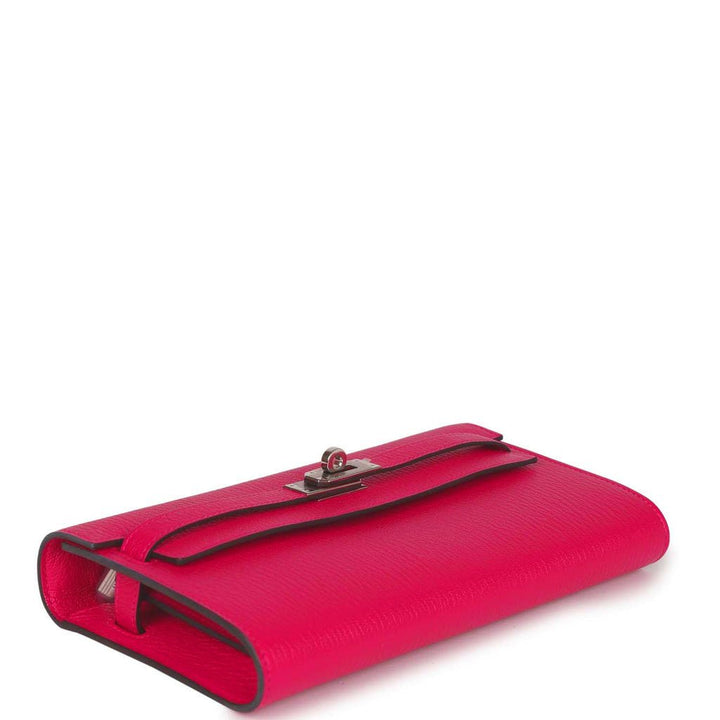 Top quality Hermes Kelly Wallet To Go Rose Mexico Chevre Palladium Hardware